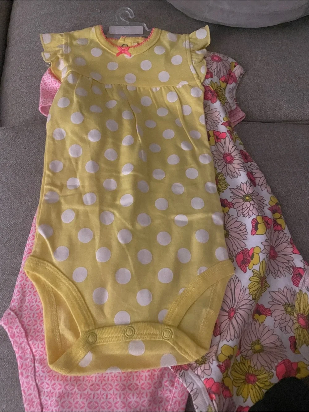 Carter's Baby Girl 3-Pack Bodysuits - Pink, Yellow, White